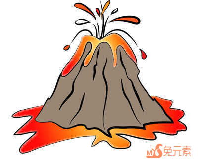 火山喷发透明png素材